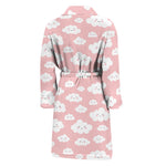 Cute Cloud Pattern Print Men's Bathrobe