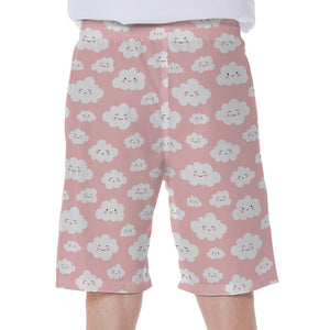 Cute Cloud Pattern Print Men's Beach Shorts