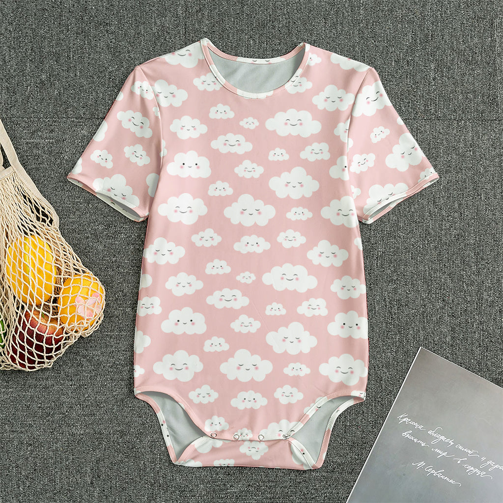 Cute Cloud Pattern Print Men's Bodysuit