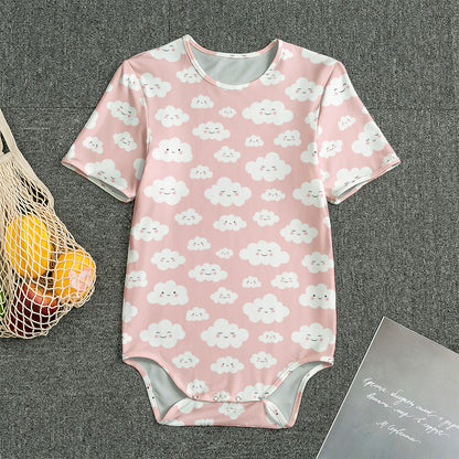 Cute Cloud Pattern Print Men's Bodysuit