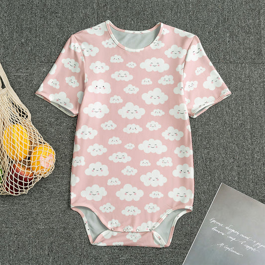Cute Cloud Pattern Print Men's Bodysuit