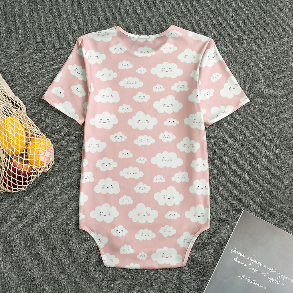 Cute Cloud Pattern Print Men's Bodysuit