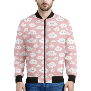 Cute Cloud Pattern Print Men's Bomber Jacket