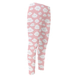 Cute Cloud Pattern Print Men's Compression Pants