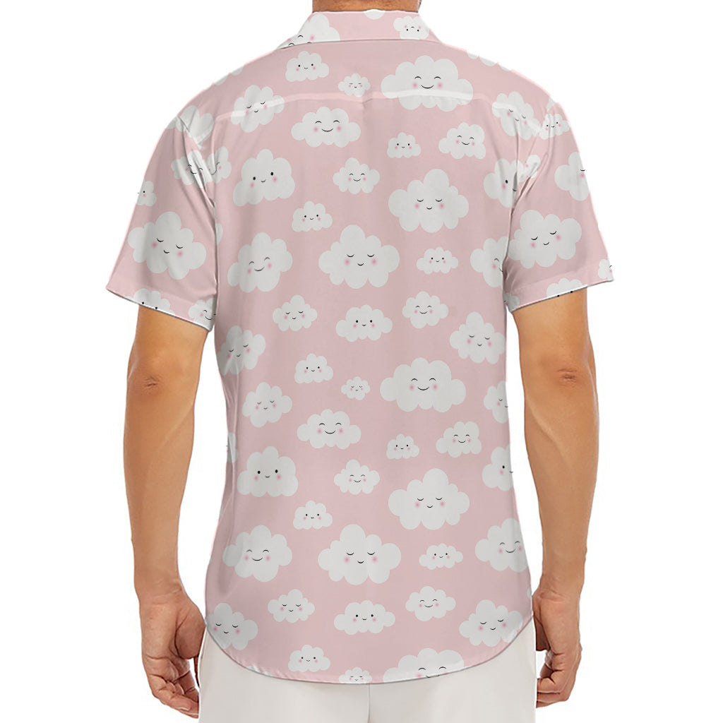 Cute Cloud Pattern Print Men's Deep V-Neck Shirt