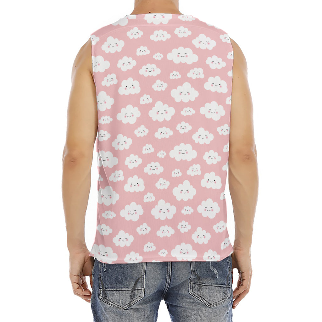 Cute Cloud Pattern Print Men's Fitness Tank Top