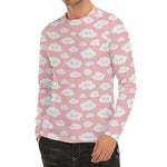 Cute Cloud Pattern Print Men's Long Sleeve Rash Guard