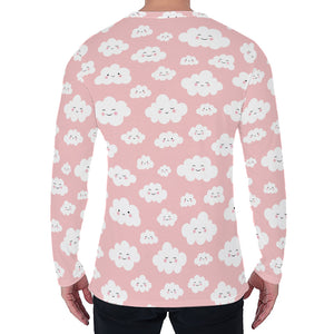 Cute Cloud Pattern Print Men's Long Sleeve T-Shirt