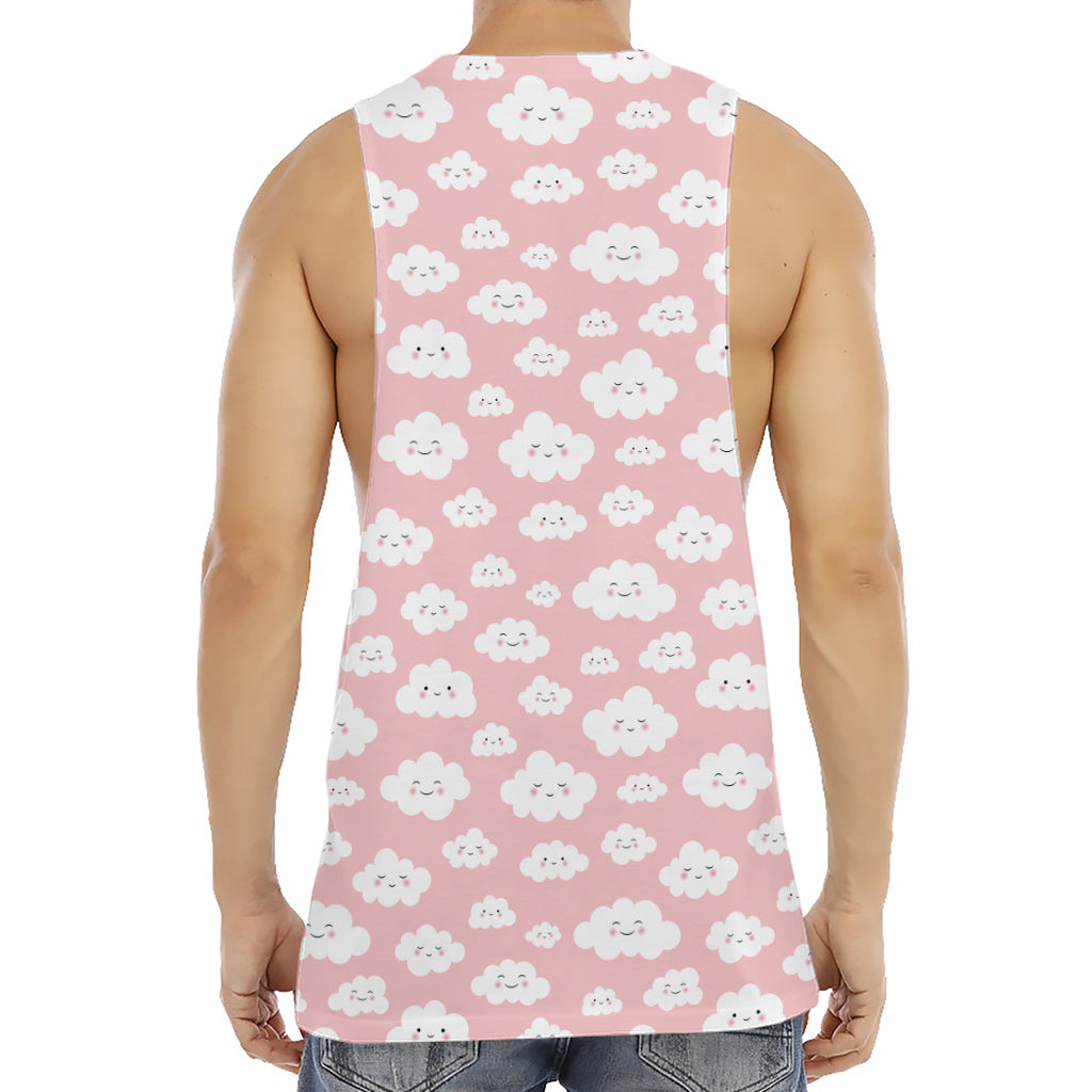 Cute Cloud Pattern Print Men's Muscle Tank Top