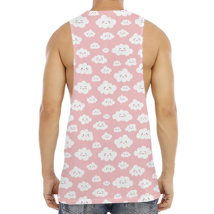 Cute Cloud Pattern Print Men's Muscle Tank Top