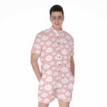 Cute Cloud Pattern Print Men's Rompers