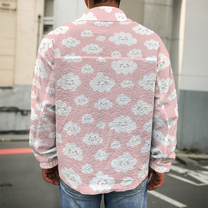 Cute Cloud Pattern Print Men's Shirt Jacket