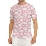 Cute Cloud Pattern Print Men's Short Sleeve Rash Guard