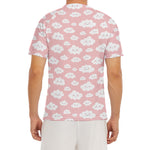 Cute Cloud Pattern Print Men's Short Sleeve Rash Guard
