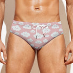 Cute Cloud Pattern Print Men's Swim Briefs