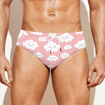 Cute Cloud Pattern Print Men's Swim Briefs