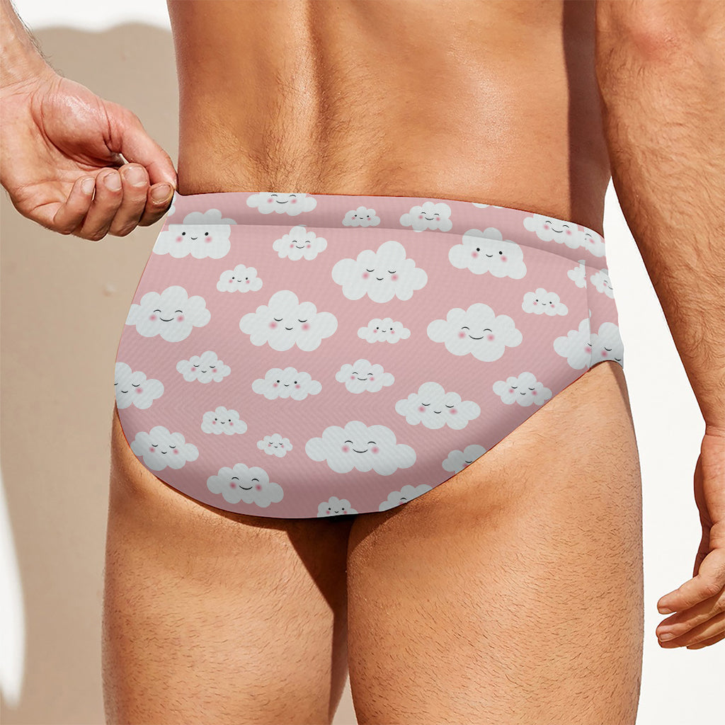 Cute Cloud Pattern Print Men's Swim Briefs