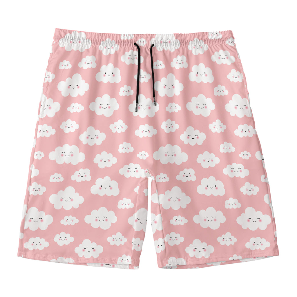 Cute Cloud Pattern Print Men's Swim Trunks