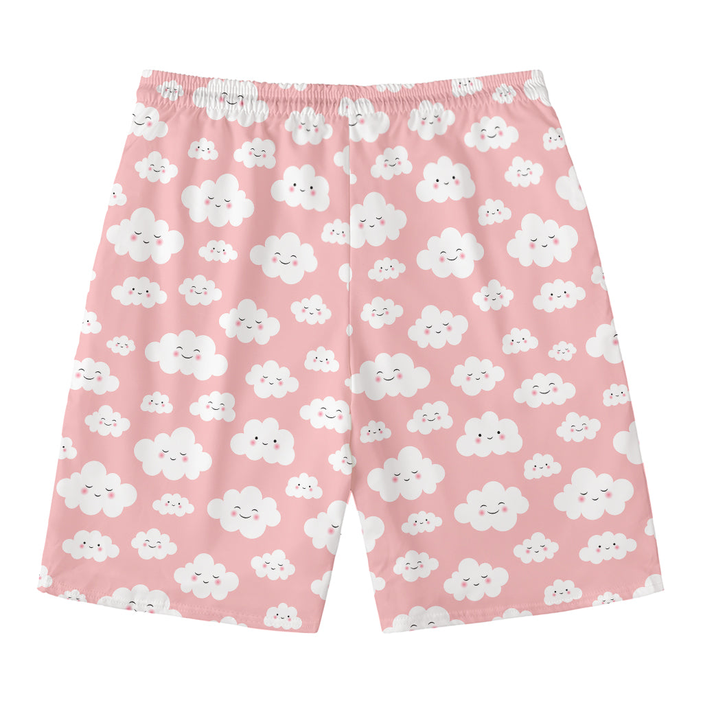 Cute Cloud Pattern Print Men's Swim Trunks