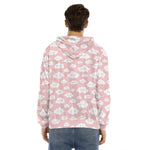 Cute Cloud Pattern Print Men's Velvet Pullover Hoodie