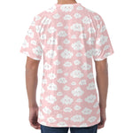 Cute Cloud Pattern Print Men's Velvet T-Shirt