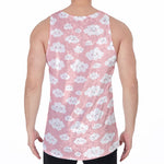Cute Cloud Pattern Print Men's Velvet Tank Top