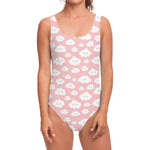 Cute Cloud Pattern Print One Piece Swimsuit