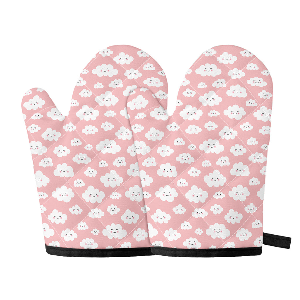 Cute Cloud Pattern Print Oven Mitts