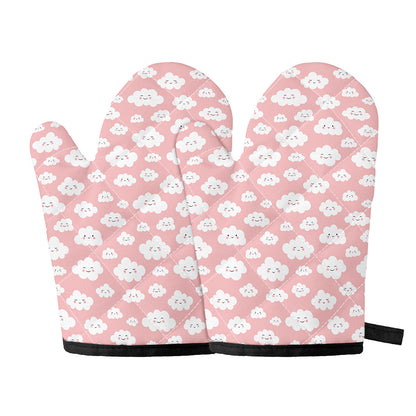 Cute Cloud Pattern Print Oven Mitts