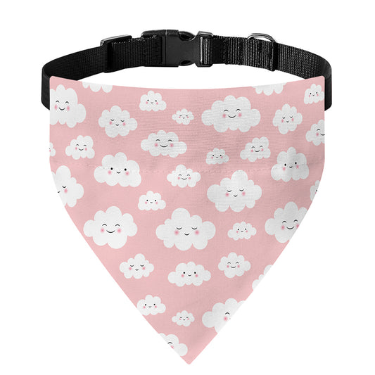 Cute Cloud Pattern Print Over The Collar Dog Bandana