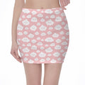 Cute Cloud Pattern Print Pencil Mini Skirt