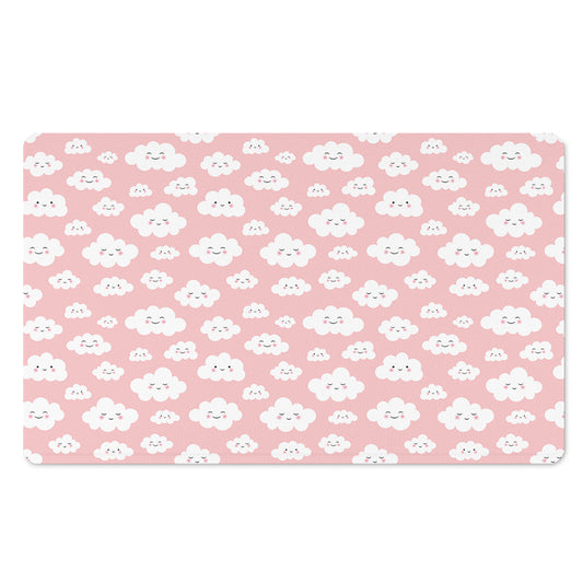 Cute Cloud Pattern Print Polyester Doormat