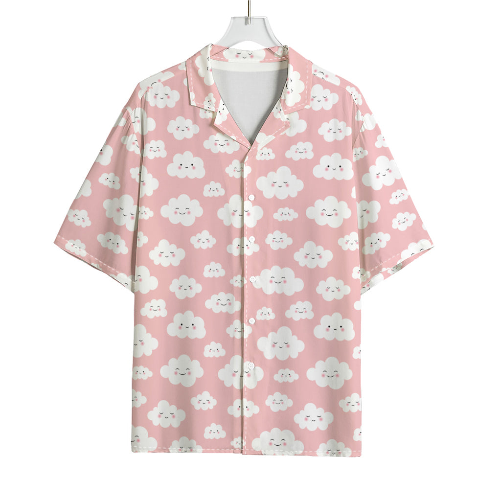 Cute Cloud Pattern Print Rayon Hawaiian Shirt