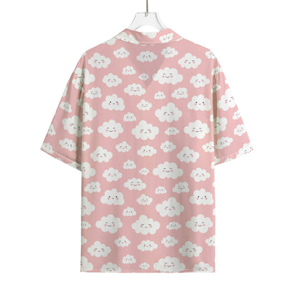 Cute Cloud Pattern Print Rayon Hawaiian Shirt