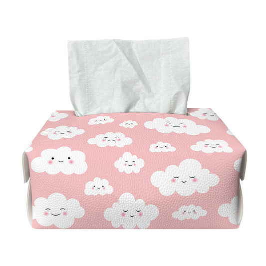 Cute Cloud Pattern Print Rectangle Tissue Box Cover