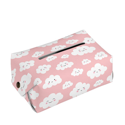 Cute Cloud Pattern Print Rectangle Tissue Box Cover