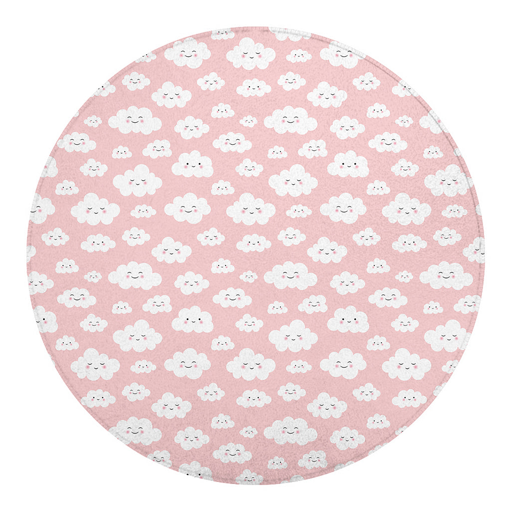 Cute Cloud Pattern Print Round Blanket