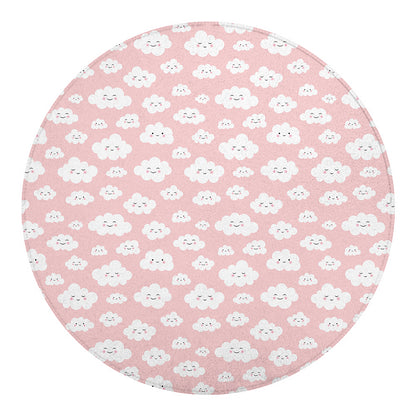 Cute Cloud Pattern Print Round Blanket