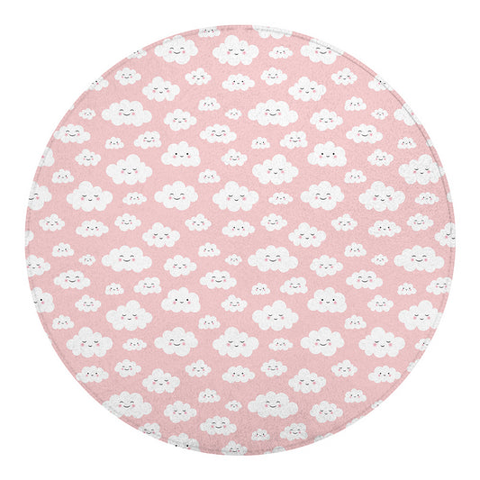 Cute Cloud Pattern Print Round Blanket
