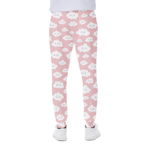 Cute Cloud Pattern Print Scuba Joggers