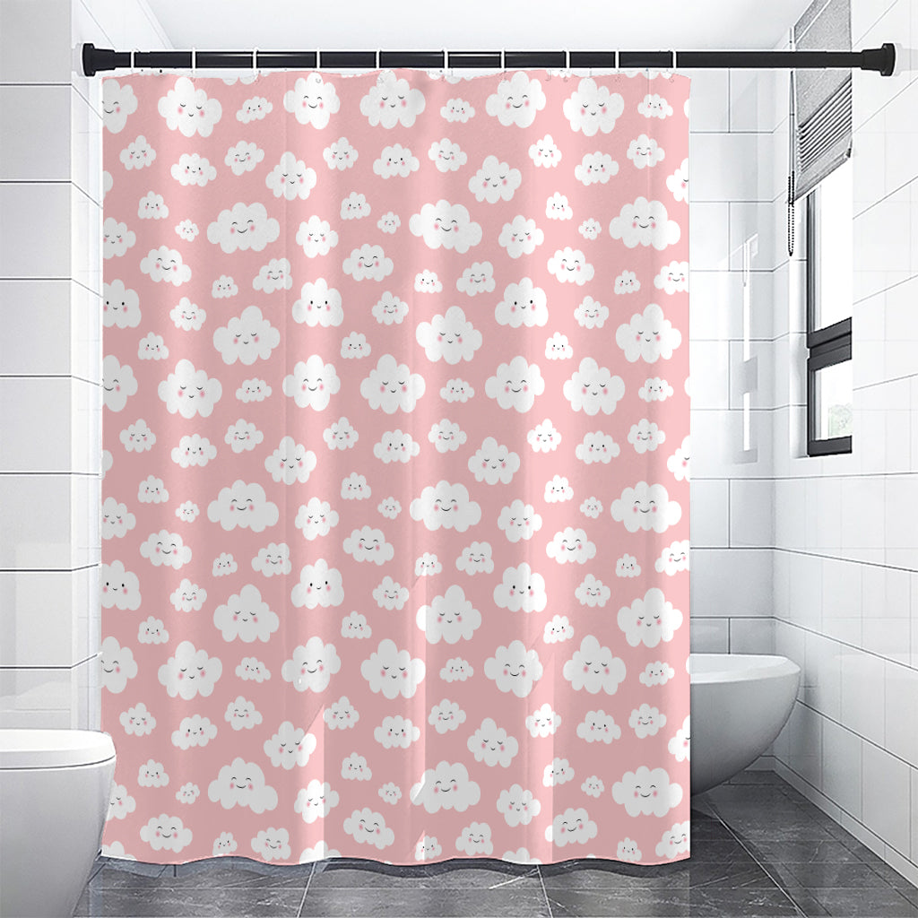 Cute Cloud Pattern Print Shower Curtain