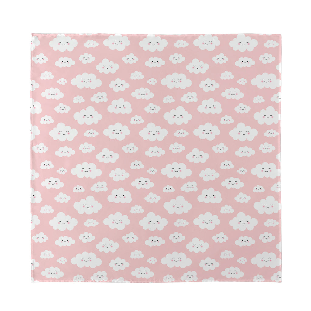 Cute Cloud Pattern Print Silk Bandana