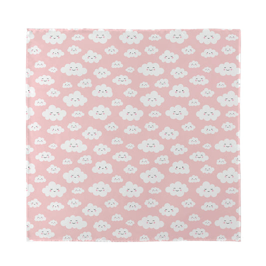 Cute Cloud Pattern Print Silk Bandana