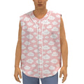 Cute Cloud Pattern Print Sleeveless Baseball Jersey