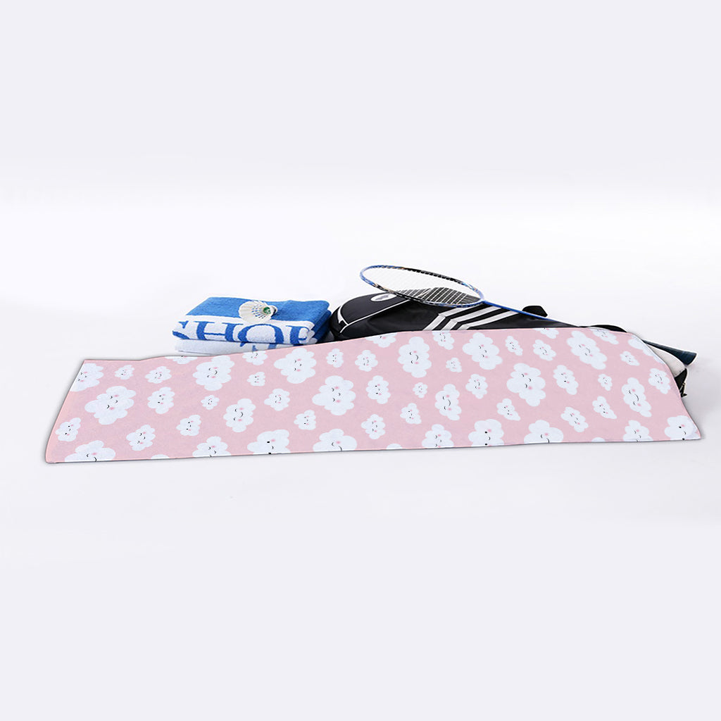 Cute Cloud Pattern Print Sports Towel