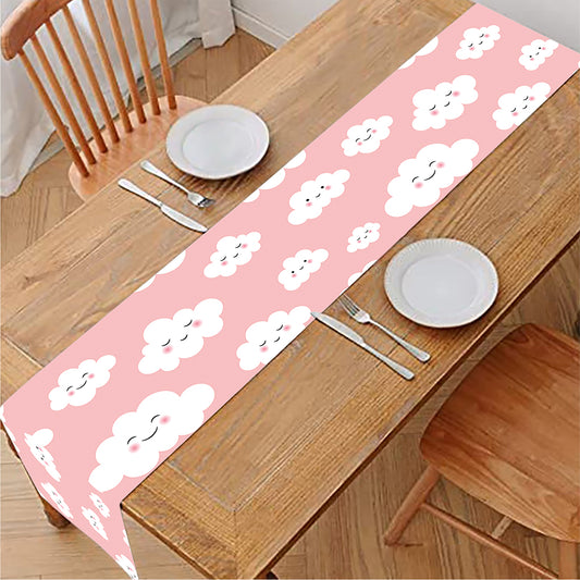 Cute Cloud Pattern Print Table Runner