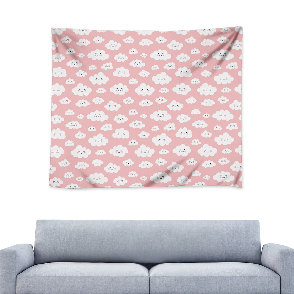 Cute Cloud Pattern Print Tapestry