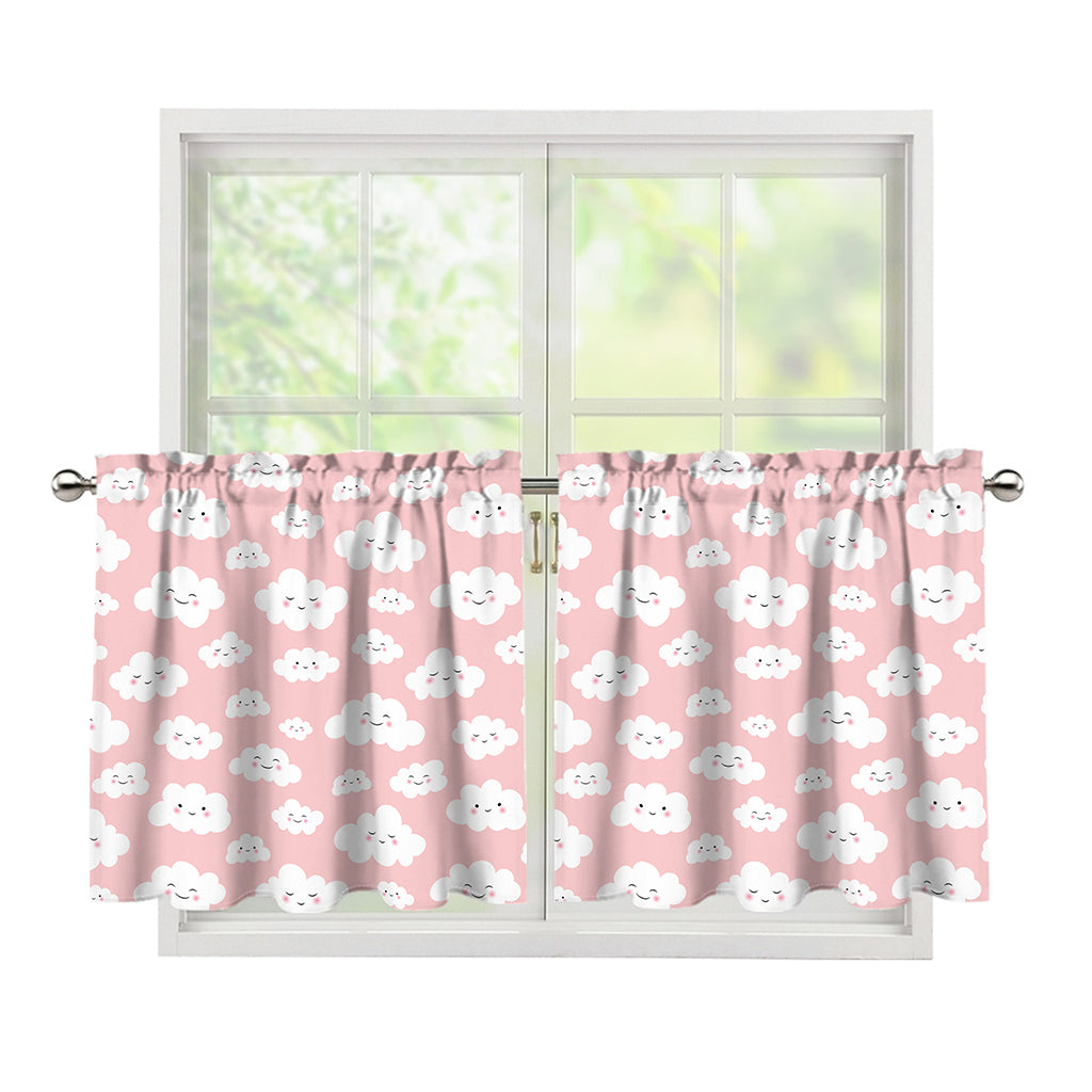 Cute Cloud Pattern Print Tier Curtains