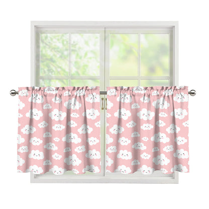 Cute Cloud Pattern Print Tier Curtains
