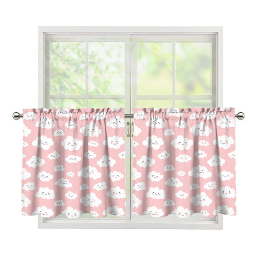 Cute Cloud Pattern Print Tier Curtains